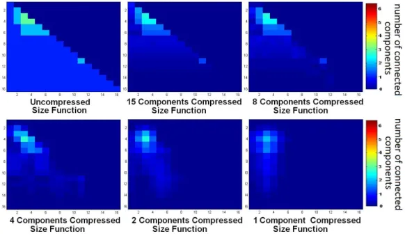 Figure 3.5: Size Functions Reconstructed with varying numbers of Compo- Compo-nents