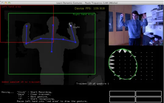 Fig. 8. The application interface for the gesture learning and training system 