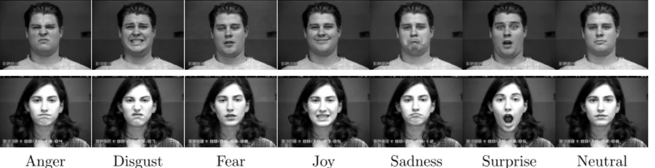 Figure 3.1: Sample images in the CK+ database