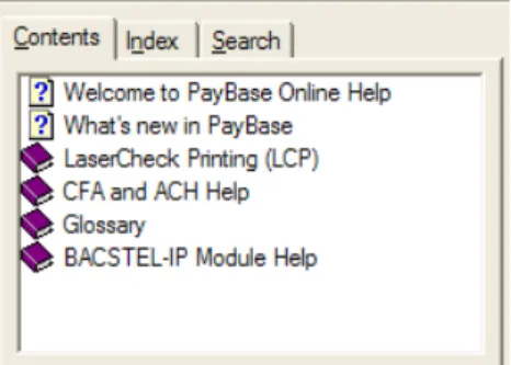 Figure 2.3: The navigation tabs, with the table of contents tab in focus Table of Contents 