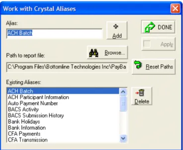 Figure 3.5: The Work with Crystal Aliases dialog box