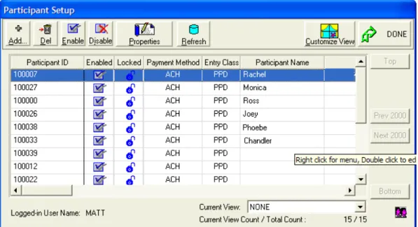 Figure 3.23: The Participant Setup dialog box