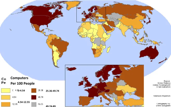 Figure 2: Global Digital Inequality; Source United Nations Global Development Goals Indicators
