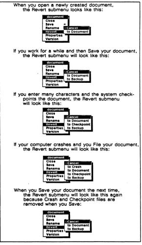 Figure 2-18. Revert submenu sequence 