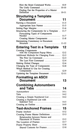 Table oj Contents 