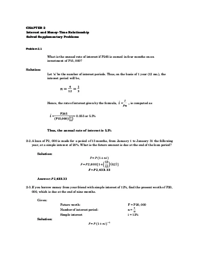 Engineering Economy 3rd Edition Sta. Maria (Solution's Manual)