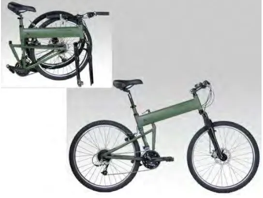 Figure 2.1: Folding bicycle before & after folded  