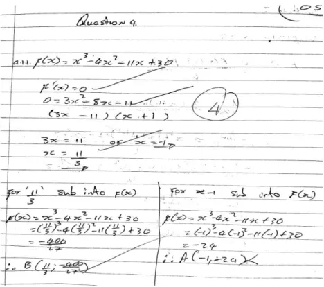 Figure 4.10  Partially incorrect response due to calculation error 