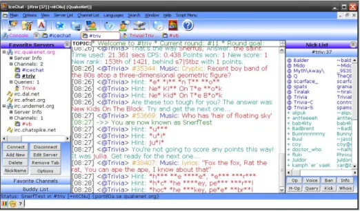 Figure 2: Sample Internet-based Chat - Internet Relay Chat (IRC) 