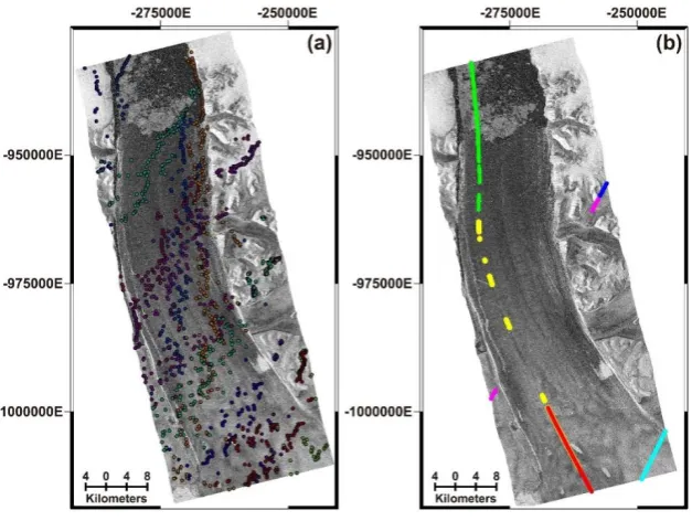 Figure 8. Scatter plots between the constructed DEM and altimeter observations of (a) the CryoSat-2 and (b) the IceBridge ATM