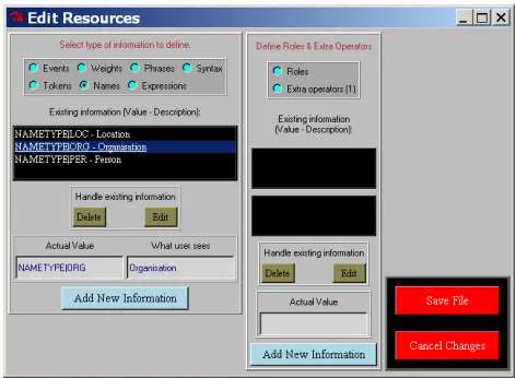 Figure 2. A screenshot of the Edit Rules Function 