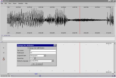 Figure 2 indicates how a selection can be specifiedwhen only sound is available. The screen shot shows three