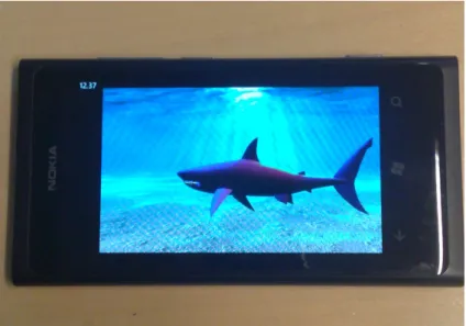 Figure 3.2: Lumia 800 Windows Phone running XNA application.