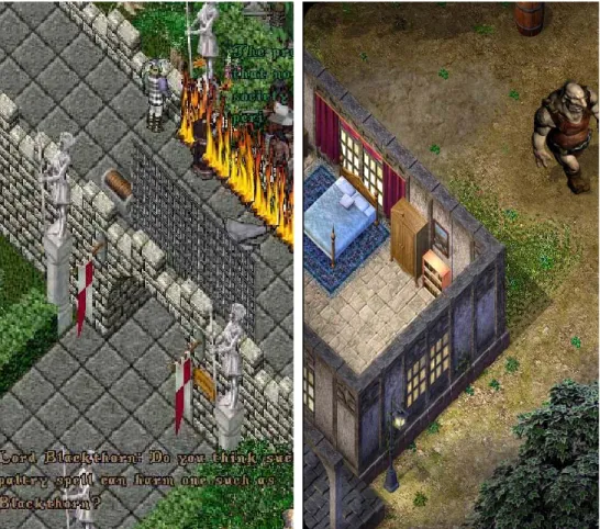 Fig. 3. Ultima Online original graphic.  Fig. 4. Ultima Online new graphic. 