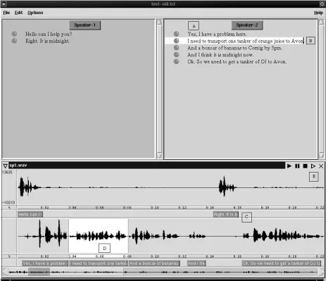 Figure 4: MultiTrans, for Transcribing Multi-Party Conversation