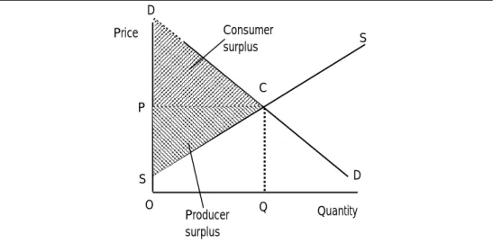 Figure 2  Standard concepts of producer and consumer surplus  