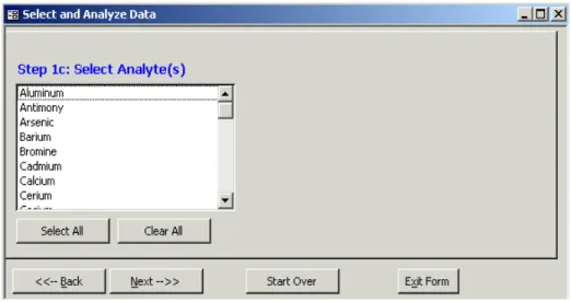 Figure 4-5. Select Analyte(s) form. 