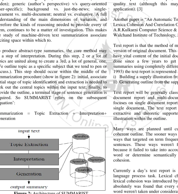 Figure 2: Architecture of SUMMARIST 