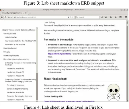 Figure 3: Lab sheet markdown ERB snippet