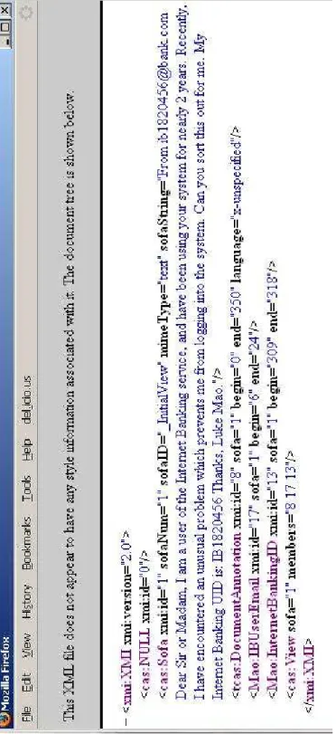 Figure 4.5: Document annotation result in XML