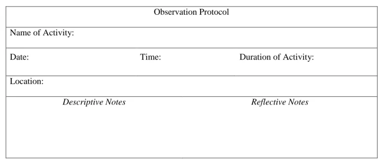 Figure 1.  Observation protocol. 