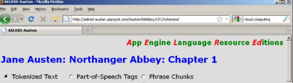 Figure 1: Example application: tokenized text.