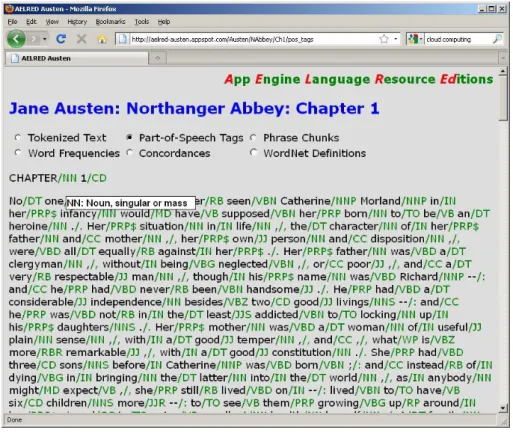 Figure 2: Example application: part-of-speech tags and a tooltip explanation.