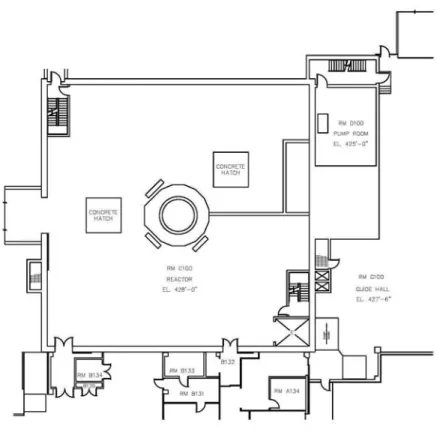 Figure 6.2:  Confinement Building – First Floor at Elevation – 428 ft 