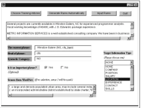 Figure 1: Screen shot of Training Interface