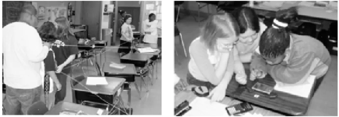 Figure 1.1.: Children working together in a science class, using the RoomQuake application.