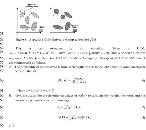 Figure 3.  A speaker’s GMM derived and adapted from the UBM 