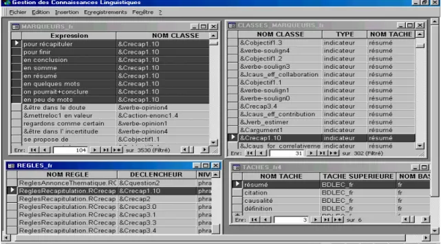 Figure 2: User interface to create and to manage linguistic data. 