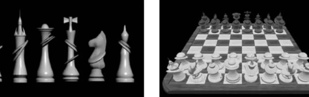 Figure 3. Design of the chess pieces. Board by a group of PBL students for Project 1