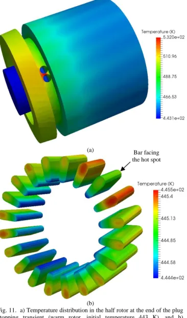 Fig. 12.  Von Mises stress, shear stress (xy-plane) and deformation (x50) on  the  hot  spot  due  to  thermal  expansion  at  the  end  of  the  plug  stopping  simulation (5 seconds)
