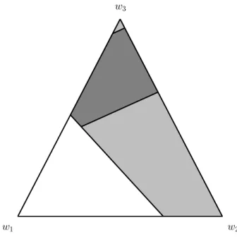 Figure 1: Support Sets on the Budget Simplex