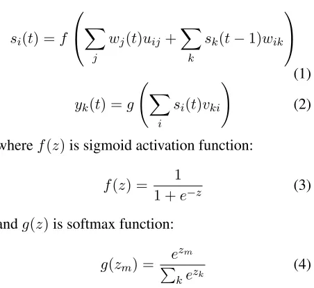 Figure 1: A simple Recurrent Neural Network.