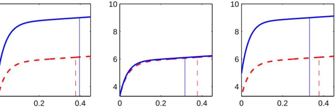 Figure 2: The effects of permanent shocks with liquidation 0 0.2 0.446810