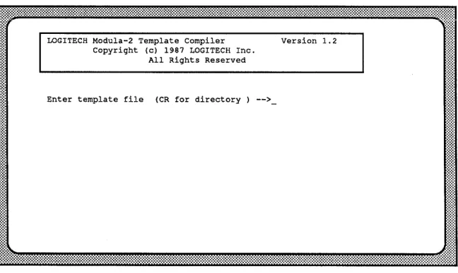 Figure 1-3 Screen Display Observed When Template Compiler Is Executed 