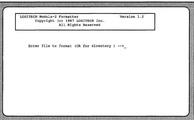 Figure 1-5 First Screen Display When M2FORMAT Is Executed 