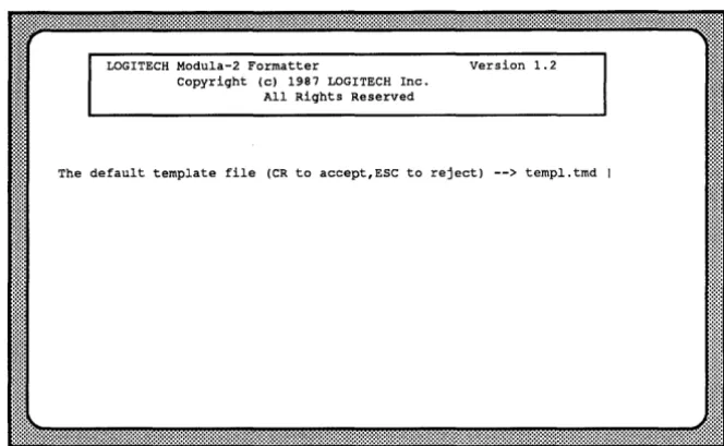 Figure 1-6 Second Screen Display When M2FORMAT Is Executed 