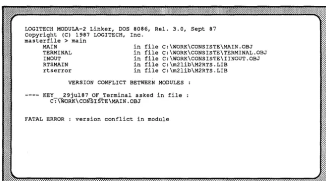 Figure 5-1: Sample of Version conflict at link time 