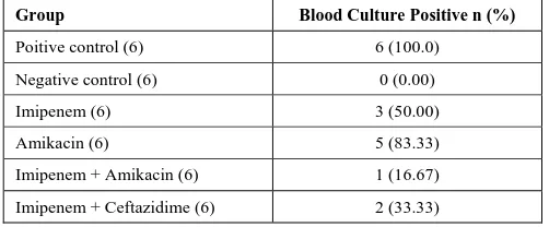 Table 1. Comparison of synergism between use of antibiotics in different combinations in vitro (n=24) 