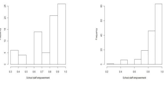 Figure 1: Histogram school staff empowerment (sub-school level)