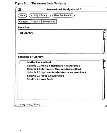 Figure 2-1 The AnswerBook Navigator 