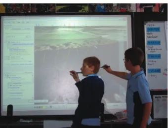 Figure 1: Thinking about river currents using Google Earth  and the IWB