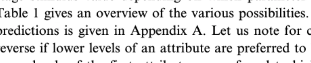 Table 1 gives an overview ofthe various possibilities. A formal derivation ofthese predictions is given in Appendix A