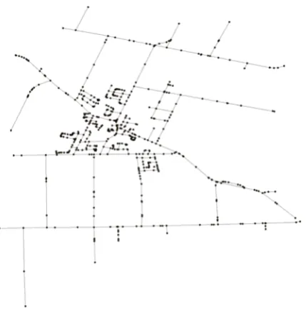 Figure 1. Network to graph conversion by taking all the endpoints or junctions as vertices (Ontario roadFigureFigure 1. data)