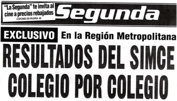 Figure 4:  Newspaper headlines and articles on SIMCE performance, 2000