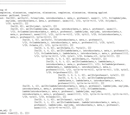 Figure 3: Abbreviated Parsing Output of (5)
