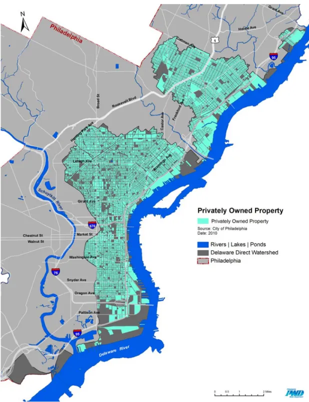 Figure 2.5– Privately Owned Property in the Delaware Direct Watershed  Source: PWD 